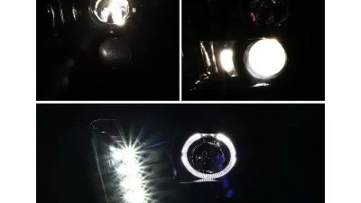 Spec-D Halo Projector Headlights (Jet Black Housing/Clear Lens) Ford Mustang 2005-2009                                     - LHP-MST05BK-TM - Image 2