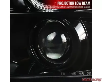 Spec-D Halo Projector Headlights (Jet Black Housing/Clear Lens) Ford Mustang 2005-2009 - LHP-MST05BK-TM