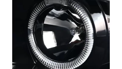 Spec-D Halo Projector Headlights (Jet Black Housing/Clear Lens) Ford Mustang 2005-2009                                     - LHP-MST05BK-TM - Image 4