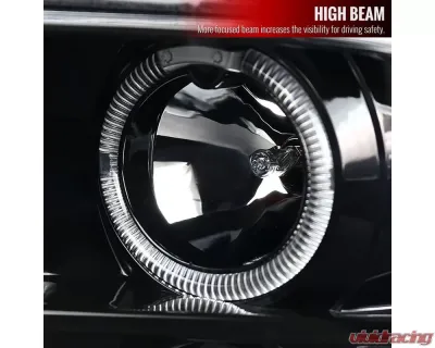 Spec-D Halo Projector Headlights (Jet Black Housing/Clear Lens) Ford Mustang 2005-2009 - LHP-MST05BK-TM