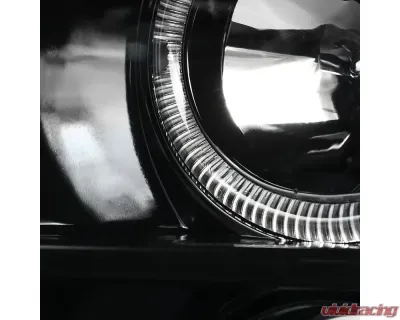 Spec-D Halo Projector Headlights (Jet Black Housing/Clear Lens) Ford Mustang 2005-2009 - LHP-MST05BK-TM