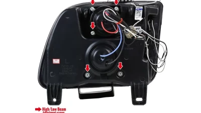 Spec-D Halo Projector Headlights (Jet Black Housing/Clear Lens) Ford Mustang 2005-2009                                     - LHP-MST05BK-TM - Image 9