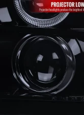 Spec-D Halo Projector Headlights w/ LED Light Strip (Glossy Black Housing/Smoked Lens) Ford Mustang 2005-2009                                     - LHP-MST05G-TM - Image 3