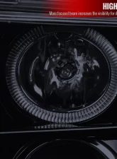 Spec-D Halo Projector Headlights w/ LED Light Strip (Glossy Black Housing/Smoked Lens) Ford Mustang 2005-2009                                     - LHP-MST05G-TM - Image 4