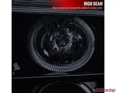 Spec-D Halo Projector Headlights w/ LED Light Strip (Glossy Black Housing/Smoked Lens) Ford Mustang 2005-2009 - LHP-MST05G-TM