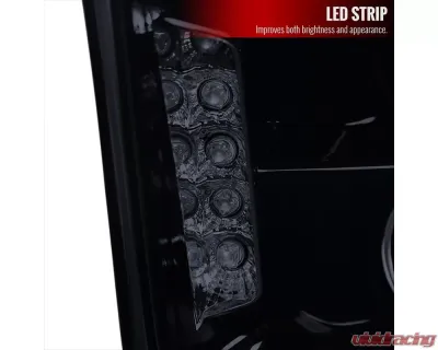 Spec-D Halo Projector Headlights w/ LED Light Strip (Glossy Black Housing/Smoked Lens) Ford Mustang 2005-2009 - LHP-MST05G-TM