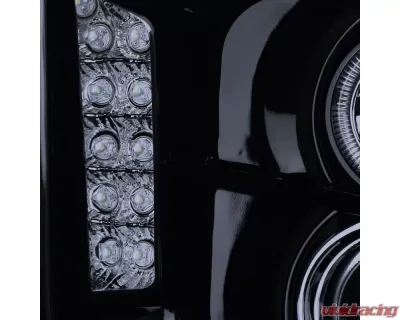 Spec-D Halo Projector Headlights w/ LED Light Strip (Glossy Black Housing/Smoked Lens) Ford Mustang 2005-2009 - LHP-MST05G-TM