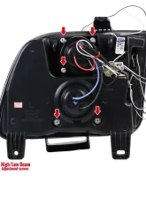 Spec-D Halo Projector Headlights w/ LED Light Strip (Glossy Black Housing/Smoked Lens) Ford Mustang 2005-2009                                     - LHP-MST05G-TM - Image 9