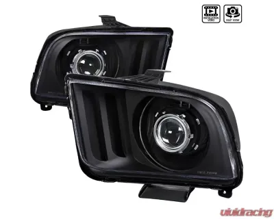 Spec-D H1 Projector Headlights (Matte Black Housing/Clear Lens) Ford Mustang 2005-2009 - LHP-MST05JM-RS