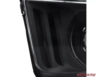 Spec-D H1 Projector Headlights (Matte Black Housing/Clear Lens) Ford Mustang 2005-2009 - LHP-MST05JM-RS