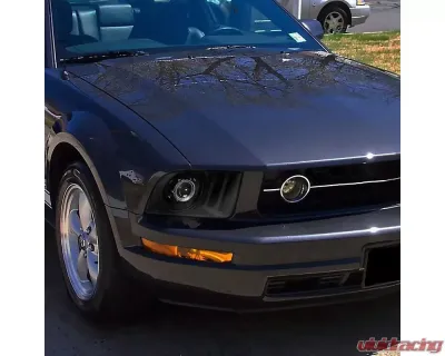 Spec-D H1 Projector Headlights (Matte Black Housing/Clear Lens) Ford Mustang 2005-2009 - LHP-MST05JM-RS