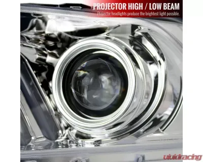 Spec-D Sequential LED Bar Projector Headlights (Chrome Housing/Clear Lens) Ford Mustang 2010-2014 - LHP-MST10-V2-TM