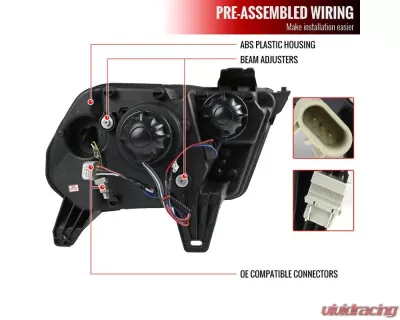 Spec-D Sequential LED Bar Projector Headlights (Chrome Housing/Clear Lens) Ford Mustang 2010-2014 - LHP-MST10-V2-TM