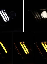 Spec-D LED Bar Projector Headlights w/ Sequential Turn Signals (Jet Black Housing/Clear Lens) Ford Mustang 2010-2014                                     - LHP-MST10BK-V2-TM - Image 2