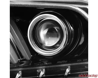 Spec-D LED Bar Projector Headlights w/ Sequential Turn Signals (Jet Black Housing/Clear Lens) Ford Mustang 2010-2014 - LHP-MST10BK-V2-TM