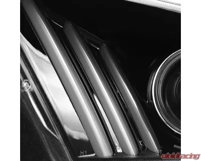 Spec-D LED Bar Projector Headlights w/ Sequential Turn Signals (Jet Black Housing/Clear Lens) Ford Mustang 2010-2014 - LHP-MST10BK-V2-TM