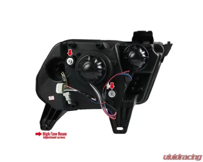 Spec-D LED Bar Projector Headlights w/ Sequential Turn Signals (Jet Black Housing/Clear Lens) Ford Mustang 2010-2014 - LHP-MST10BK-V2-TM