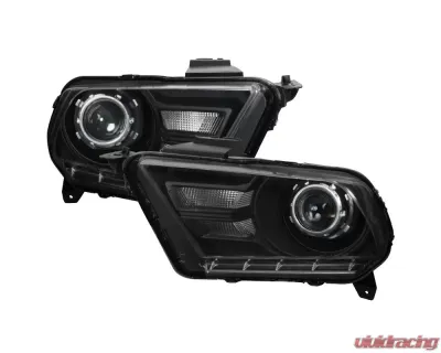 Spec-D Retrofit Style Projector Headlights (Matte Black Housing/Clear Lens) Ford Mustang 2010-2014 - LHP-MST10JM-RS