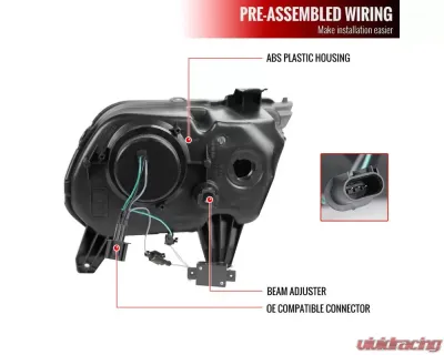 Spec-D Retrofit Style Projector Headlights (Matte Black Housing/Clear Lens) Ford Mustang 2010-2014 - LHP-MST10JM-RS