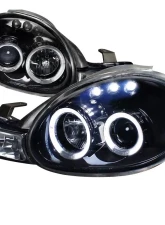 Spec-D Dual Halo Projector Headlights w/ LED Accent Lights (Glossy Black Housing/Smoke Lens) Dodge | Plymouth 2000-2002                                     - LHP-NEO00G-TM - Image 10