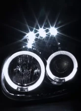 Spec-D Dual Halo Projector Headlights w/ LED Accent Lights (Glossy Black Housing/Smoke Lens) Dodge | Plymouth 2000-2002                                     - LHP-NEO00G-TM - Image 2