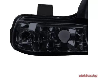Spec-D Dual Halo Projector Headlights w/ LED Accent Lights (Glossy Black Housing/Smoke Lens) Dodge | Plymouth 2000-2002 - LHP-NEO00G-TM