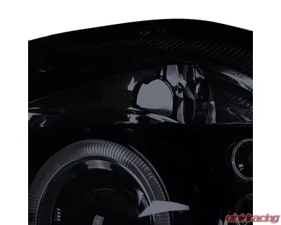 Spec-D Dual Halo Projector Headlights (Glossy Black Housing/Smoked Lens) Dodge Neon 2003-2005 - LHP-NEO03G-TM