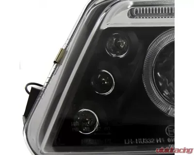 Spec-D Dual Halo Projector Headlights (Matte Black Housing/Clear Lens) Volkswagen Passat 2001-2005 - LHP-PAS01JM-TM