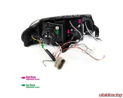 Spec-D Dual Halo Projector Headlights (Matte Black Housing/Clear Lens) Volkswagen Passat 2001-2005 - LHP-PAS01JM-TM