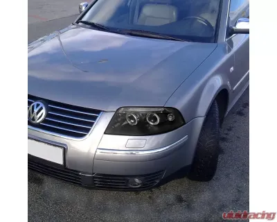Spec-D Dual Halo Projector Headlights (Matte Black Housing/Clear Lens) Volkswagen Passat 2001-2005 - LHP-PAS01JM-TM