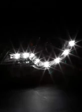 Spec-D Halo Projector Headlights w/ R8 Style LED Light Strip (Matte Black Housing/Clear Lens) Volkswagen Passat 2006-2010                                     - LHP-PAS05JM-8-TM - Image 2