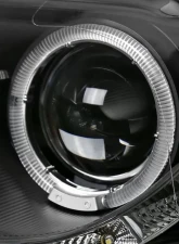 Spec-D Halo Projector Headlights w/ R8 Style LED Light Strip (Matte Black Housing/Clear Lens) Volkswagen Passat 2006-2010                                     - LHP-PAS05JM-8-TM - Image 3