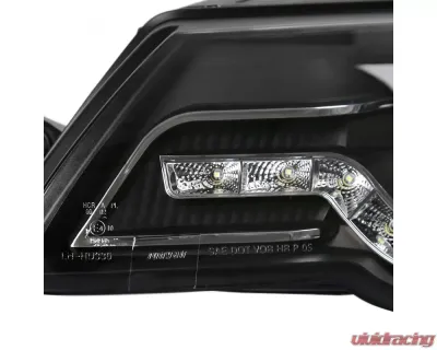 Spec-D Halo Projector Headlights w/ R8 Style LED Light Strip (Matte Black Housing/Clear Lens) Volkswagen Passat 2006-2010 - LHP-PAS05JM-8-TM