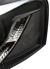 Spec-D Halo Projector Headlights w/ R8 Style LED Light Strip (Matte Black Housing/Clear Lens) Volkswagen Passat 2006-2010                                     - LHP-PAS05JM-8-TM - Image 6