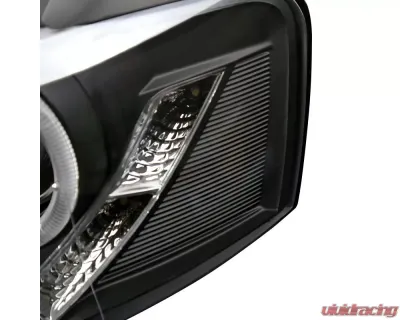 Spec-D Halo Projector Headlights w/ R8 Style LED Light Strip (Matte Black Housing/Clear Lens) Volkswagen Passat 2006-2010 - LHP-PAS05JM-8-TM