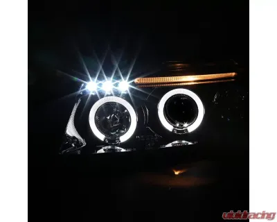 Spec-D Dual Halo Projector Headlights (Glossy Black Housing/Smoked Lens) Volkswagen Passat 1997-2000 - LHP-PAS97G-TM