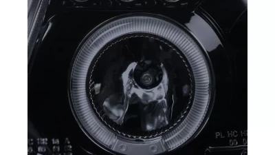 Spec-D Dual Halo Projector Headlights (Glossy Black Housing/Smoked Lens) Volkswagen Passat 1997-2000                                     - LHP-PAS97G-TM - Image 3