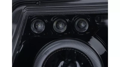 Spec-D Dual Halo Projector Headlights (Glossy Black Housing/Smoked Lens) Volkswagen Passat 1997-2000                                     - LHP-PAS97G-TM - Image 6