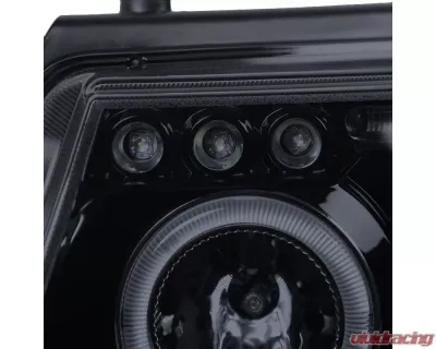 Spec-D Dual Halo Projector Headlights (Glossy Black Housing/Smoked Lens) Volkswagen Passat 1997-2000 - LHP-PAS97G-TM