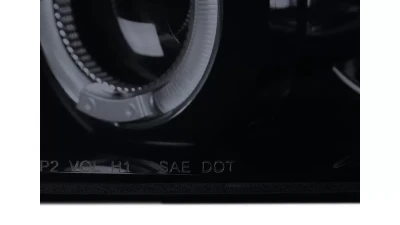 Spec-D Dual Halo Projector Headlights (Glossy Black Housing/Smoked Lens) Volkswagen Passat 1997-2000                                     - LHP-PAS97G-TM - Image 8