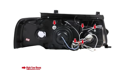 Spec-D Dual Halo Projector Headlights (Glossy Black Housing/Smoked Lens) Volkswagen Passat 1997-2000                                     - LHP-PAS97G-TM - Image 9