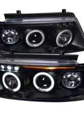 Spec-D Dual Halo Projector Headlights (Matte Black Housing/Clear Lens) Volkswagen Passat 1997-2000                                     - LHP-PAS97JM-TM - Image 10