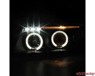 Spec-D Dual Halo Projector Headlights (Matte Black Housing/Clear Lens) Volkswagen Passat 1997-2000 - LHP-PAS97JM-TM