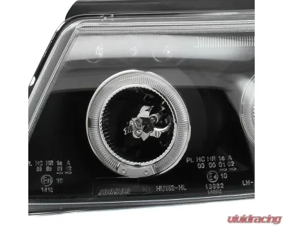Spec-D Dual Halo Projector Headlights (Matte Black Housing/Clear Lens) Volkswagen Passat 1997-2000 - LHP-PAS97JM-TM