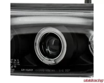 Spec-D Dual Halo Projector Headlights (Matte Black Housing/Clear Lens) Volkswagen Passat 1997-2000 - LHP-PAS97JM-TM