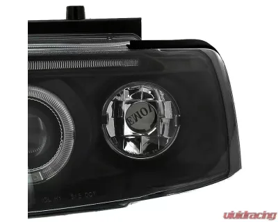 Spec-D Dual Halo Projector Headlights (Matte Black Housing/Clear Lens) Volkswagen Passat 1997-2000 - LHP-PAS97JM-TM