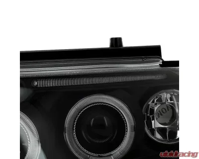 Spec-D Dual Halo Projector Headlights (Matte Black Housing/Clear Lens) Volkswagen Passat 1997-2000 - LHP-PAS97JM-TM