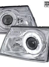 Spec-D Halo Projector Headlights (Chrome Housing/Clear Lens) Ford Ranger 1998-2000                                     - LHP-RAN98-RS - Image 4