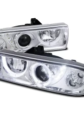 Spec-D Dual Halo Projector Headlights (Chrome Housing/Clear Lens) Chevrolet S10 1998-2004                                     - LHP-S1098-RS - Image 10