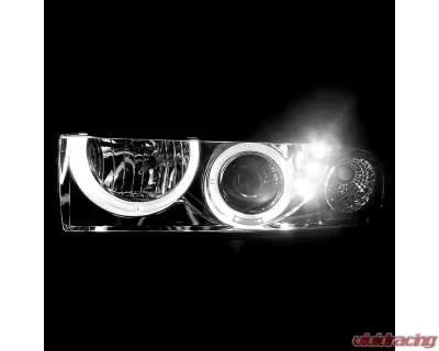Spec-D Dual Halo Projector Headlights (Chrome Housing/Clear Lens) Chevrolet S10 1998-2004 - LHP-S1098-RS
